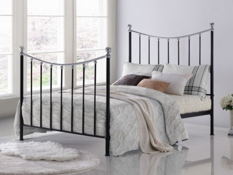 Time Living Vienna 4ft6 Double Black And Chrome Metal Bed Frame
