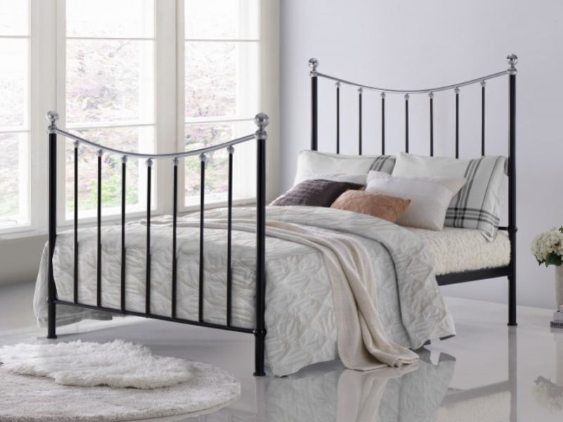 Time Living Vienna 5ft Kingsize Black And Chrome Metal Bed Frame