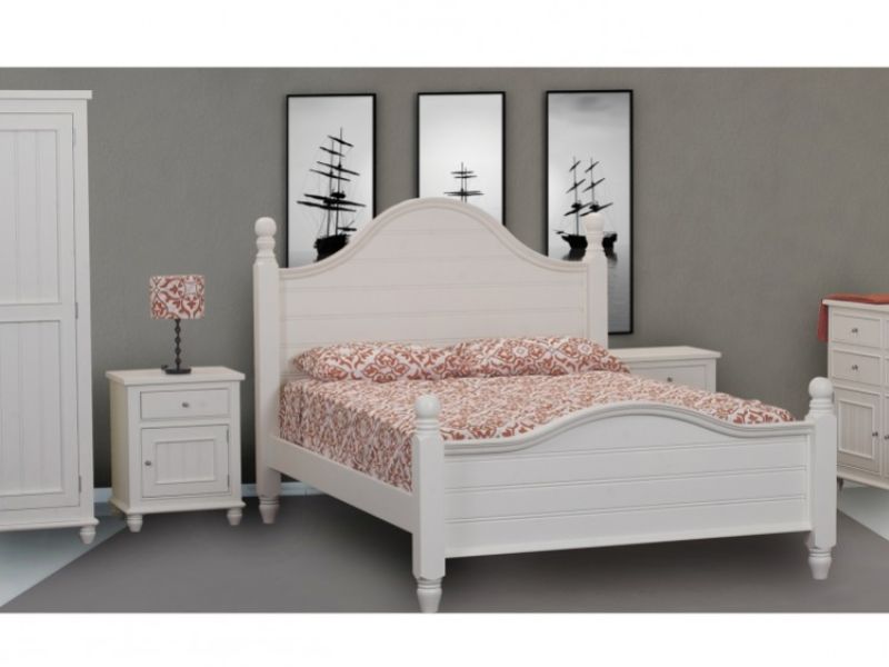 Full size bed frame white wood deals