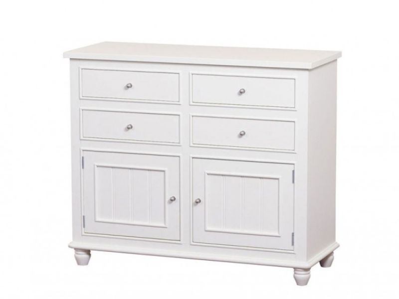 Sweet Dreams Rook 4 Drawer Compartment Chest in Winter White