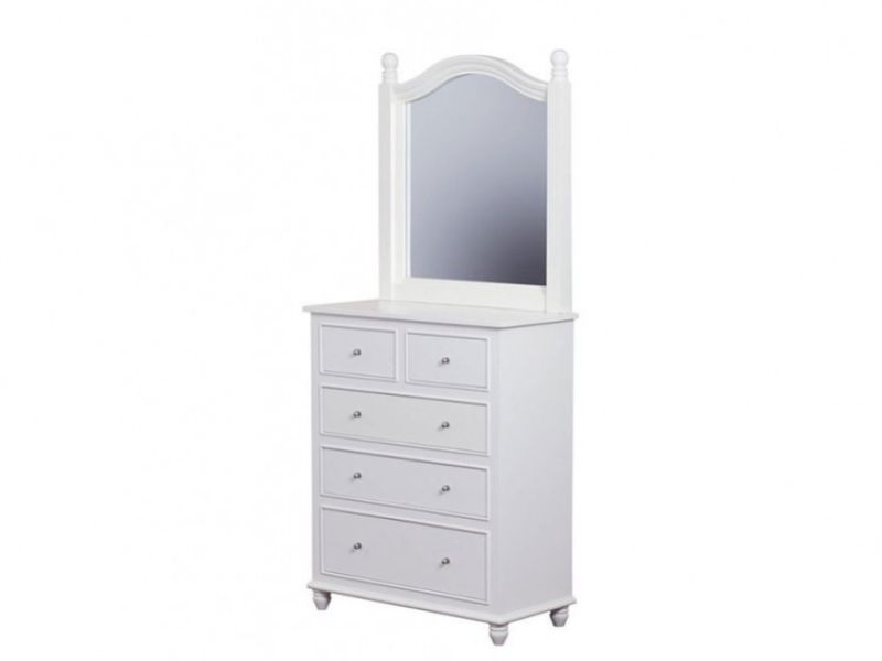 Sweet Dreams Rook 5 Drawer Chest of Drawers in Winter White