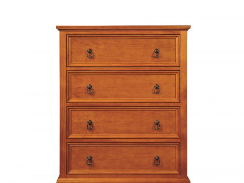 Sweet Dreams Wagner 4 Drawer Wooden Chest of Drawers in Oak