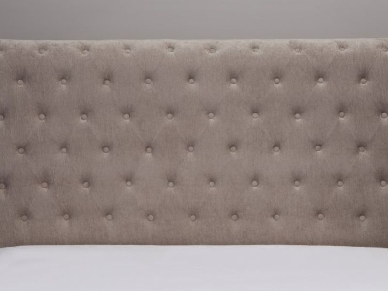 Emporia Oxford 6ft Super Kingsize Stone Fabric Ottoman Bed