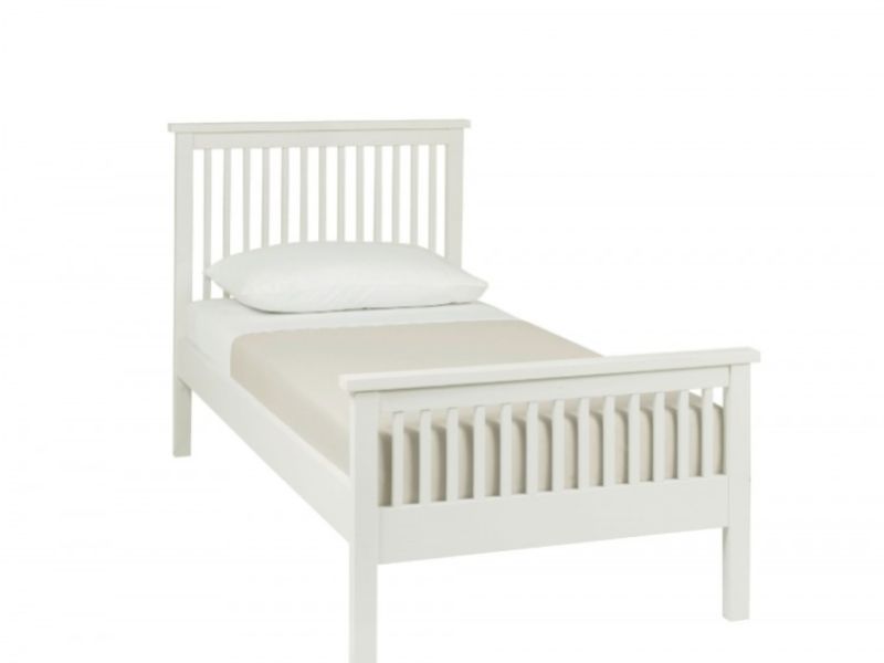 Bentley Designs Atlanta White 3ft Single High Foot End Bed Frame