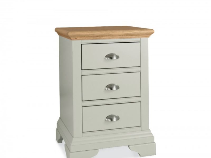 Bentley Designs Hampstead Soft Grey And Oak 3 Drawer Nightstand