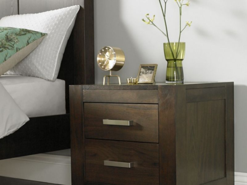 Bentley Designs Lyon Walnut 2 Drawer Nightstand