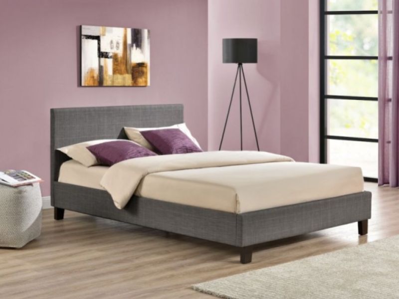 Birlea Berlin 4ft6 Double Grey Check Fabric Bed Frame