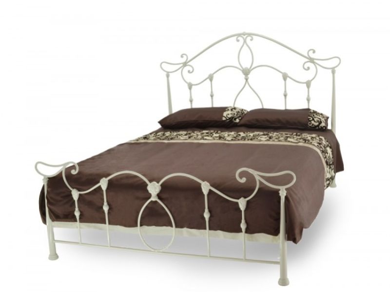 Metal Beds Eros 4ft6 Double Ivory Metal Bed Frame