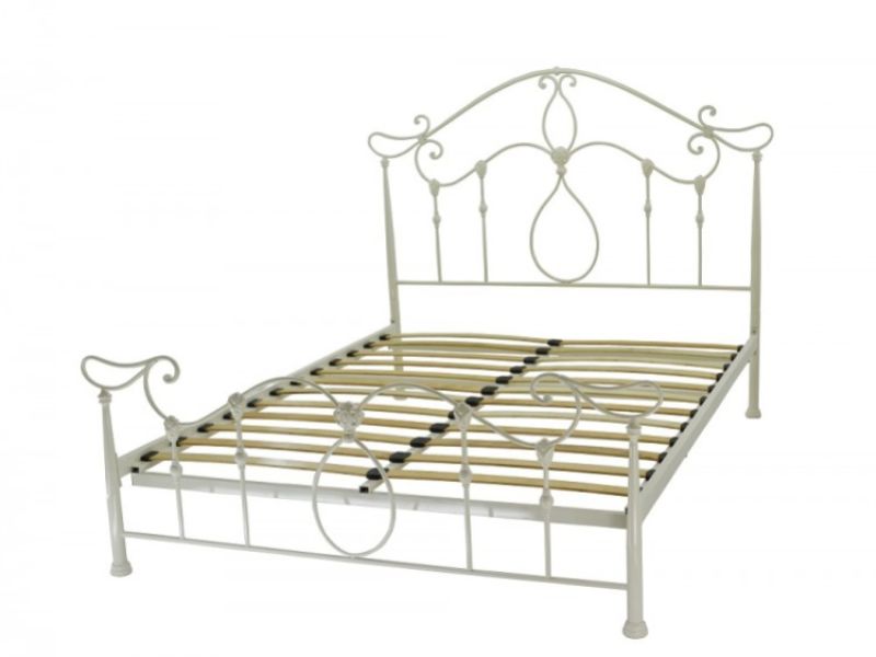 Metal Beds Eros 4ft6 Double Ivory Metal Bed Frame