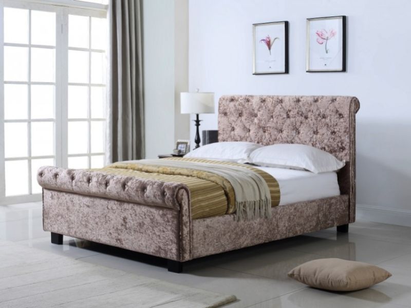 Flintshire Whitford 4ft6 Double Mink Fabric Side Lift Ottoman Bed