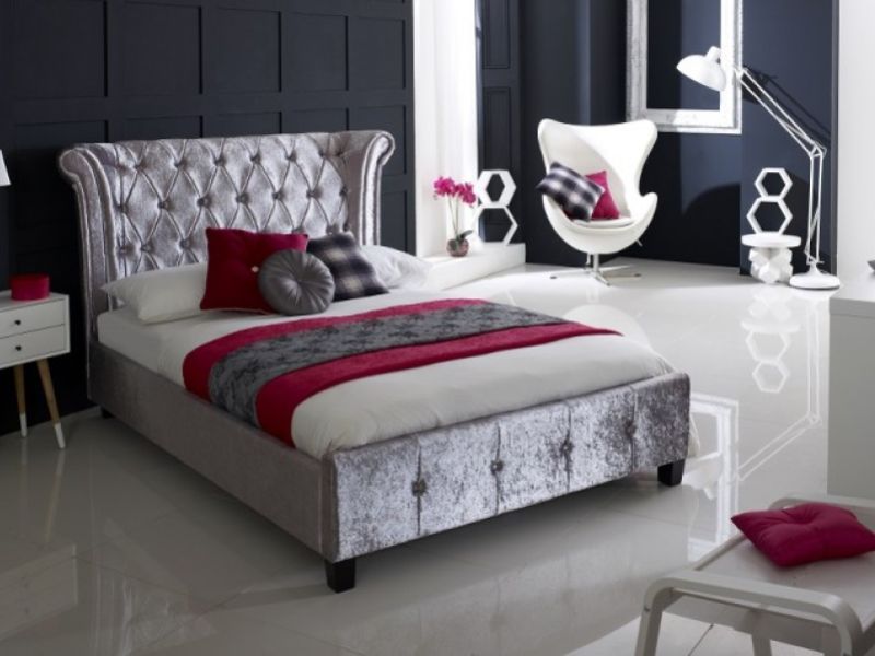 Limelight Epsilon 6ft Super Kingsize Crushed Ice Velvet Fabric Bed Frame