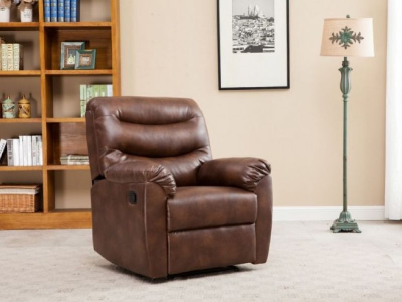 Birlea Regency Bronze Brown Faux Leather Recliner Chair