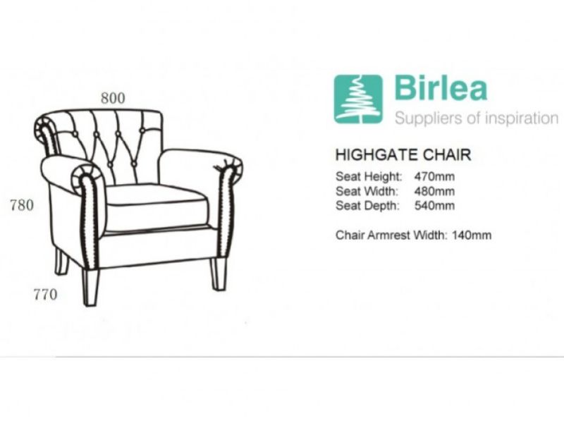 Birlea Highgate Armchair In Linen Fabric