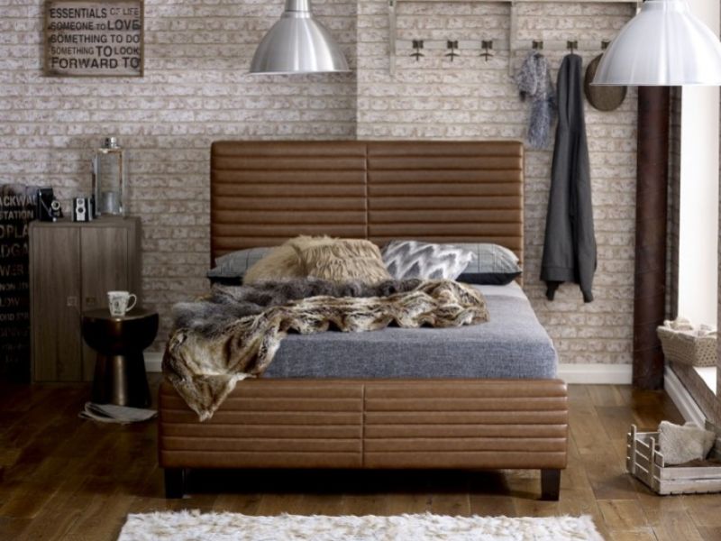 Limelight Himalia Tan 6ft Super Kingsize Bonded Leather Bed Frame