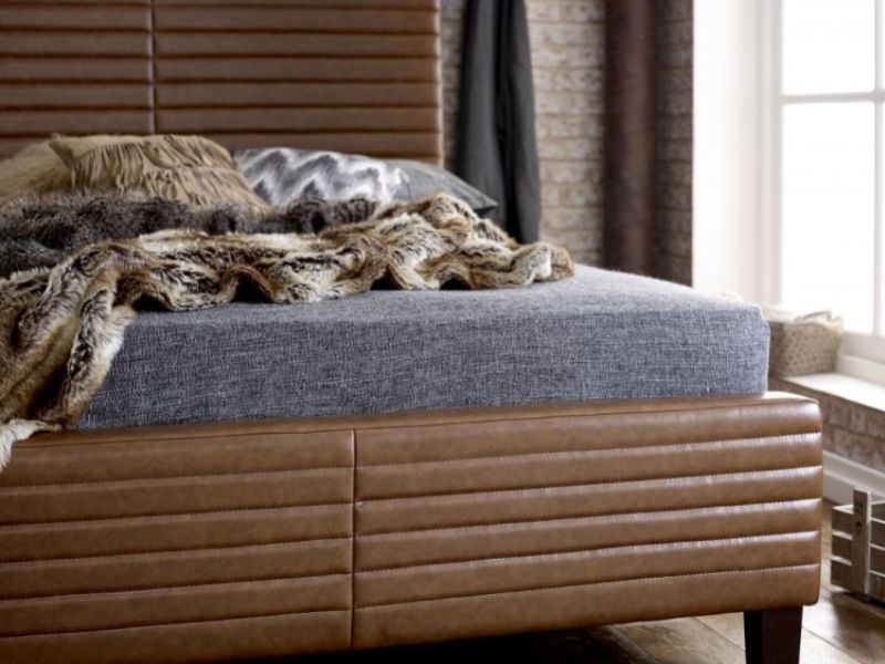 Limelight Himalia Tan 6ft Super Kingsize Bonded Leather Bed Frame