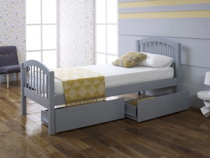 Limelight Despina 3ft single Grey Wooden Bed Frame with Under Bed Drawers