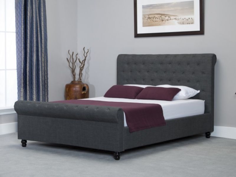 Emporia Oxford 4ft6 Double Grey Fabric Ottoman Bed