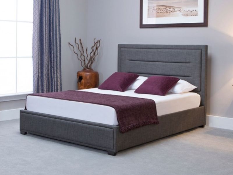 Emporia Knightsbridge 5ft Kingsize Grey Fabric Ottoman Bed