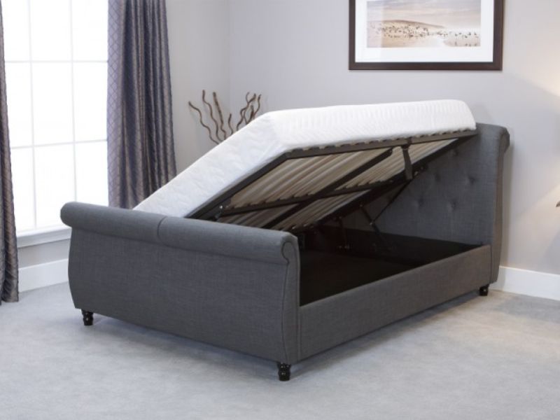 Emporia Soho 5ft Kingsize Grey Fabric Ottoman Bed