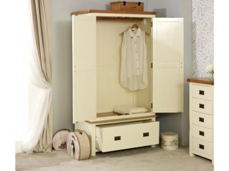 Birlea New Hampshire Cream And Oak 3 Door 2 Drawer Wardrobe