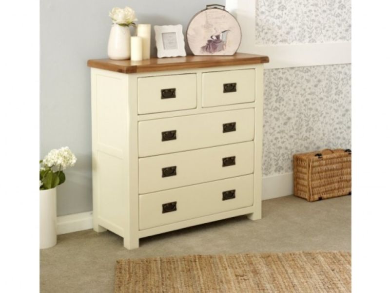Birlea New Hampshire Cream And Cream 3 Plus 2 Drawer Chest