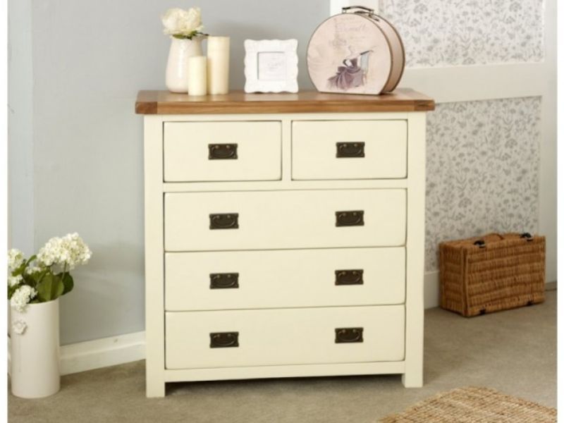 Birlea New Hampshire Cream And Cream 3 Plus 2 Drawer Chest