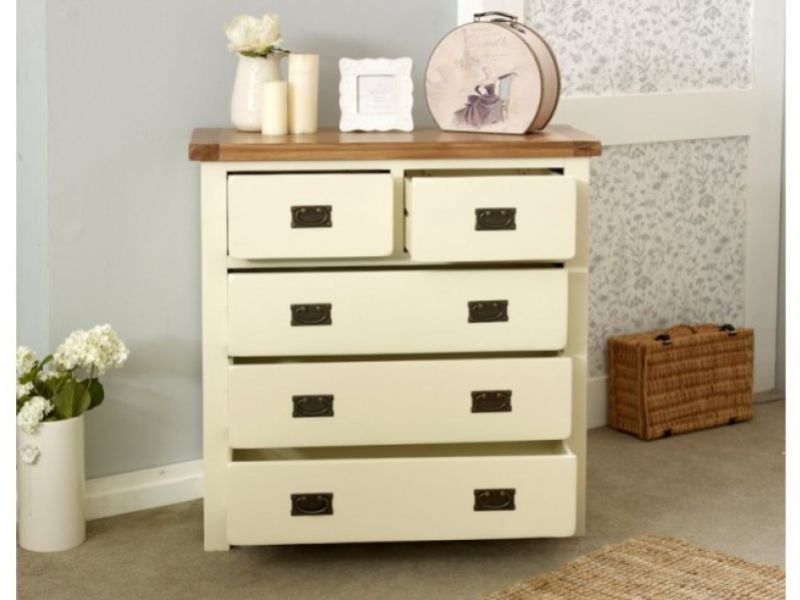 Birlea New Hampshire Cream And Cream 3 Plus 2 Drawer Chest