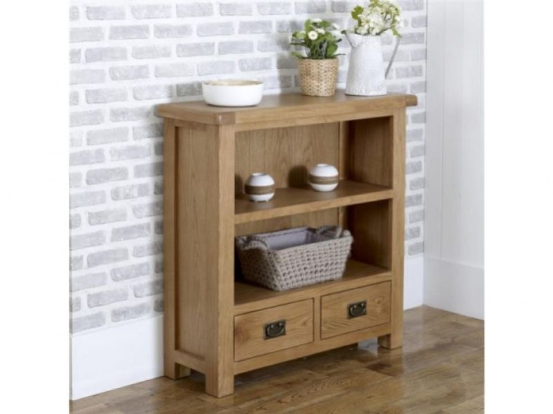 Birlea Malvern Oak 2 Drawer Small Bookcase