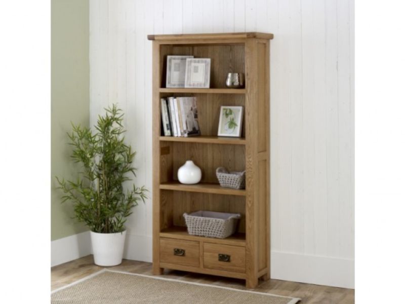 Birlea Malvern Oak 2 Drawer Tall Bookcase