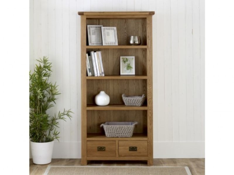 Birlea Malvern Oak 2 Drawer Tall Bookcase