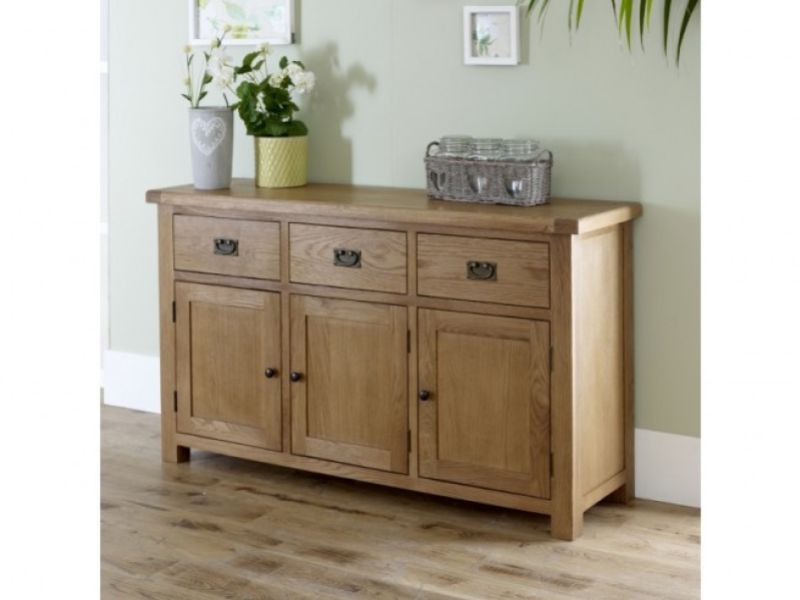 Birlea Malvern Oak 3 Drawer 3 Door Sideboard