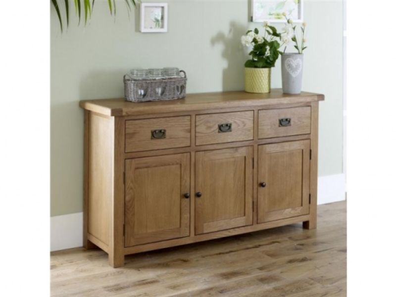 Birlea Malvern Oak 3 Drawer 3 Door Sideboard
