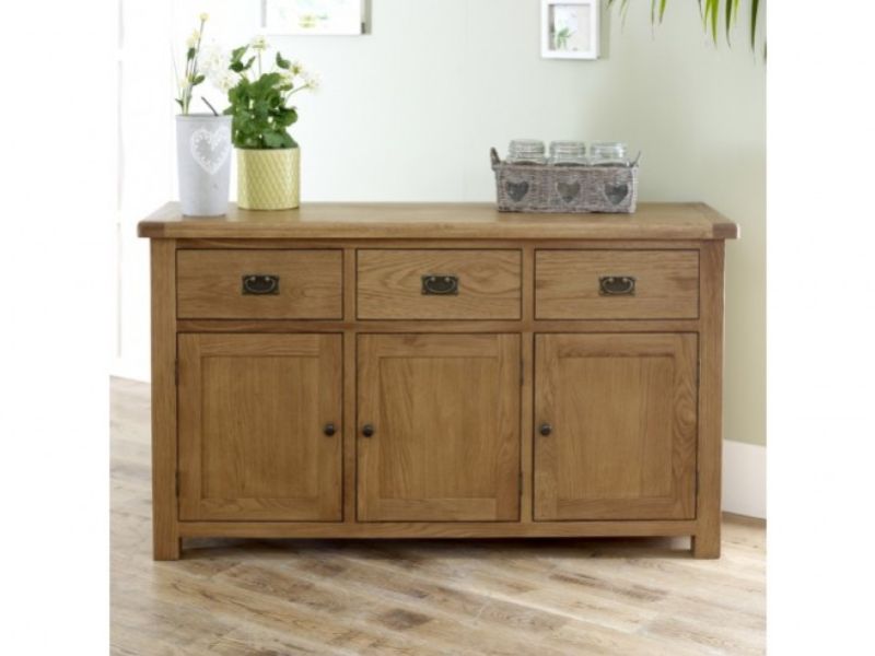 Birlea Malvern Oak 3 Drawer 3 Door Sideboard