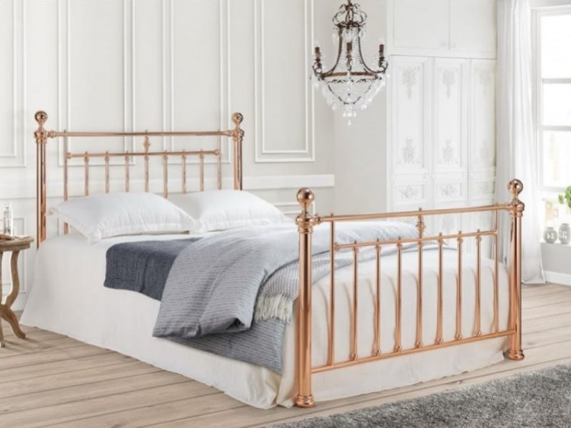 Time Living Alexander 4ft6 Double Rose Gold Metal Bed Frame