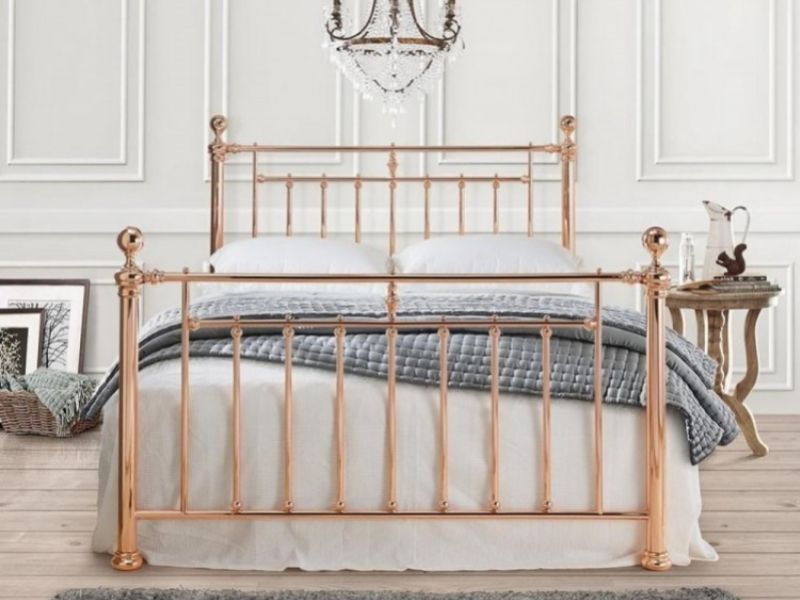 Time Living Alexander 4ft6 Double Rose Gold Metal Bed Frame