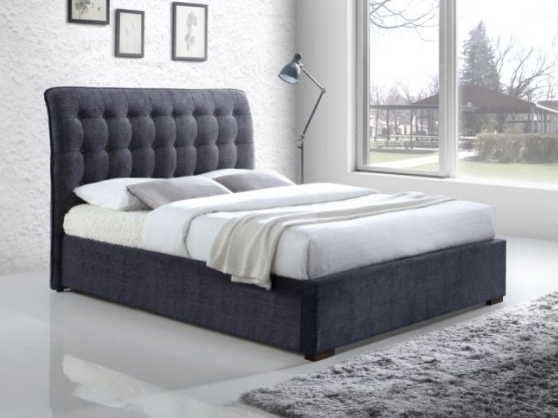Time Living Hamilton 5ft Kingsize Dark Grey Fabric Bed Frame