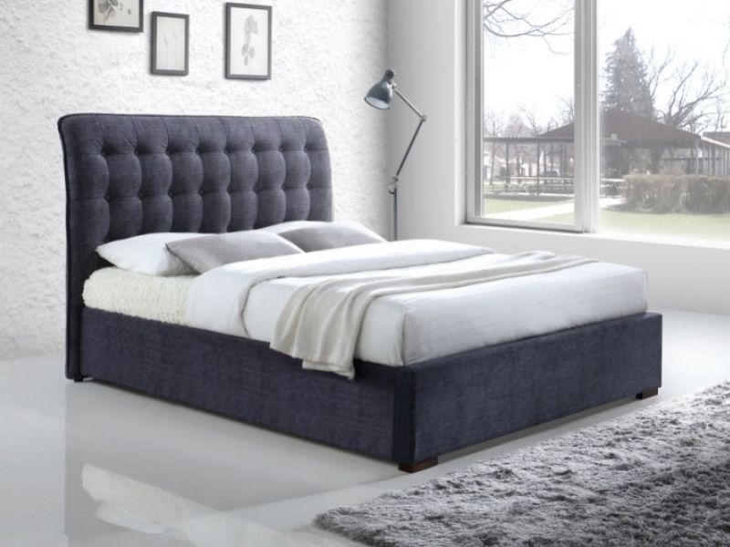 Time Living Hamilton 6ft Super Kingsize Dark Grey Fabric Bed Frame