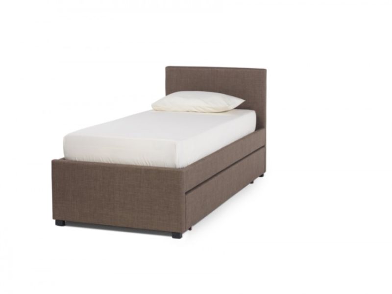 Serene Lily 3ft Single Chocolate Fabric Guest Bed