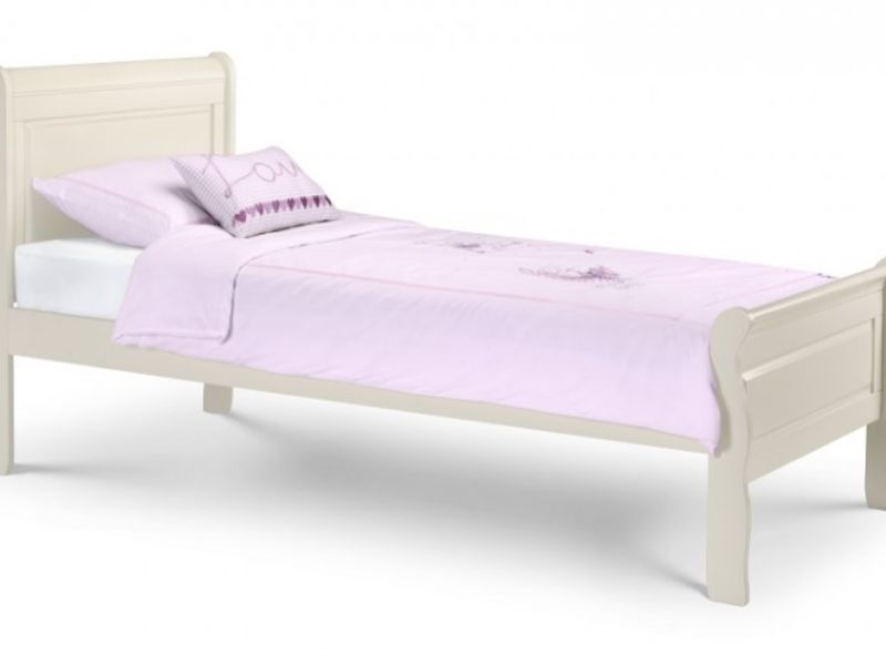 Julian Bowen Amelia Stone White 3ft Single Wooden Bed