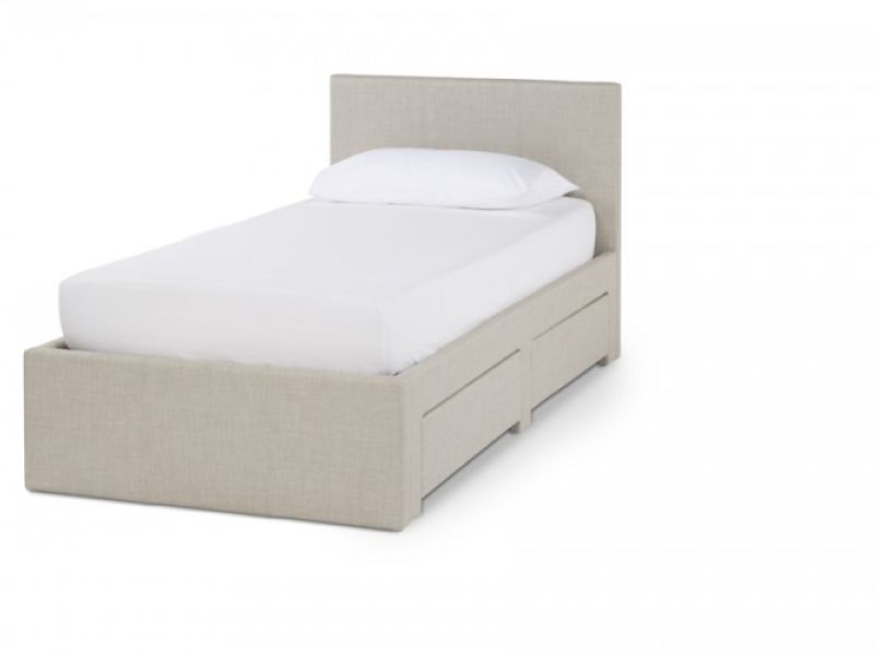 Serene Scarlett 3ft Single Linen Fabric Bed With Drawers