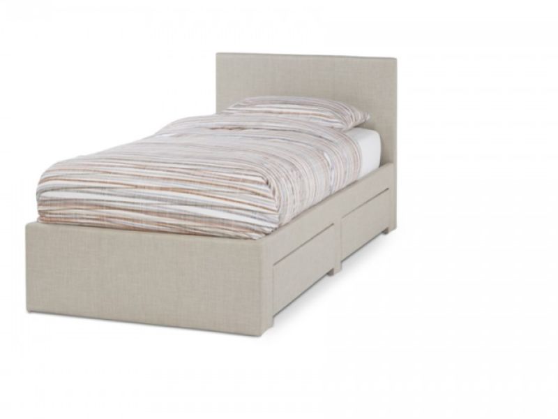 Serene Scarlett 3ft Single Linen Fabric Bed With Drawers