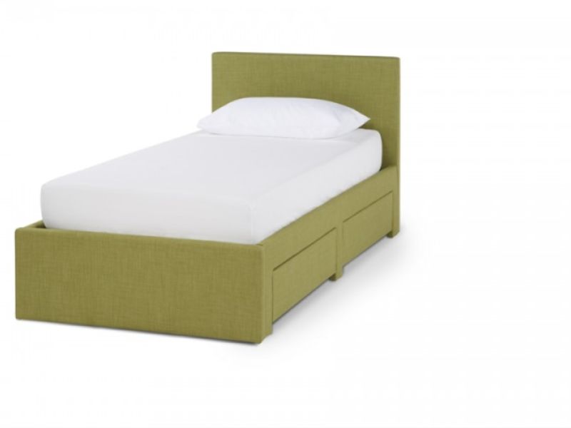 Serene Scarlett 3ft Single Olive Fabric Bed With Drawers