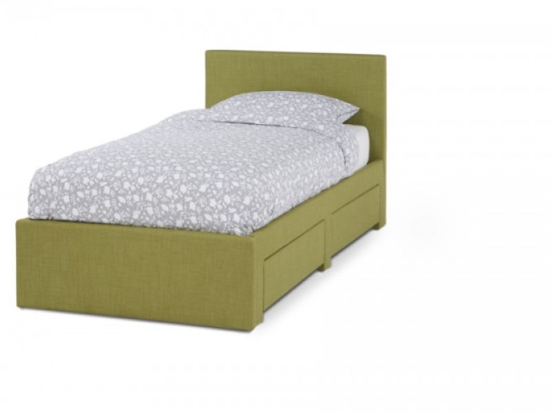 Serene Scarlett 3ft Single Olive Fabric Bed With Drawers