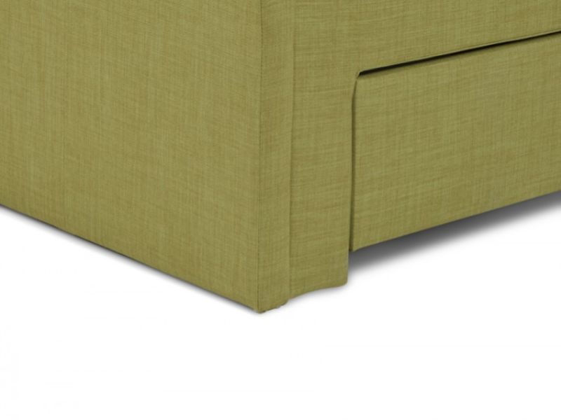 Serene Scarlett 3ft Single Olive Fabric Bed With Drawers