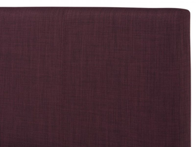Serene Scarlett 3ft Single Plum Fabric Bed With Drawers
