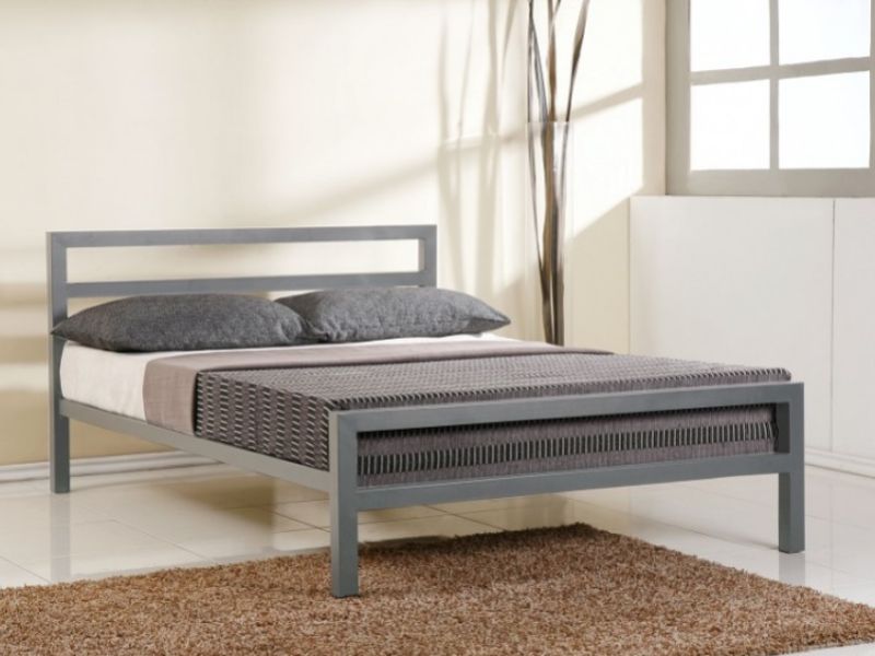 Time Living City Block 3ft Single Grey Metal Bed Frame