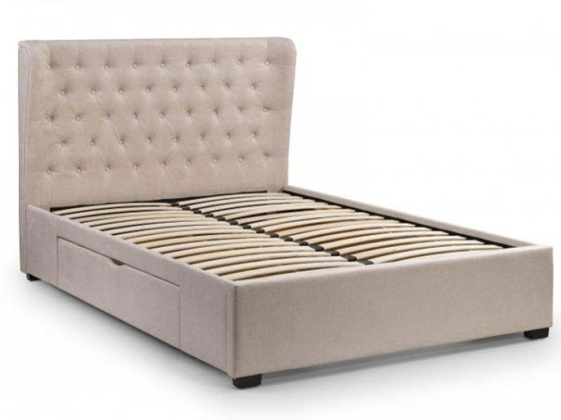 Julian Bowen Geneva 5ft Kingsize Pearl Fabric Storage Bed Frame