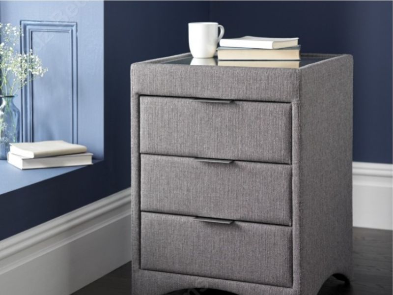 Kaydian Valencia Artemis Grey Fabric Bedside