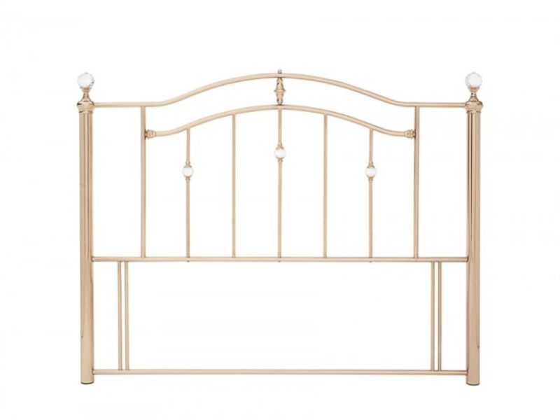 Serene Ashley 4ft6 Double Rose Gold Metal Headboard with Crystals