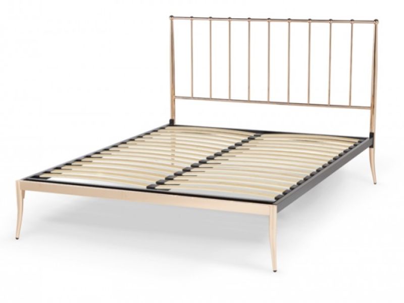 Serene Saturn 6ft Super Kingsize Rose Gold Metal Bed Frame